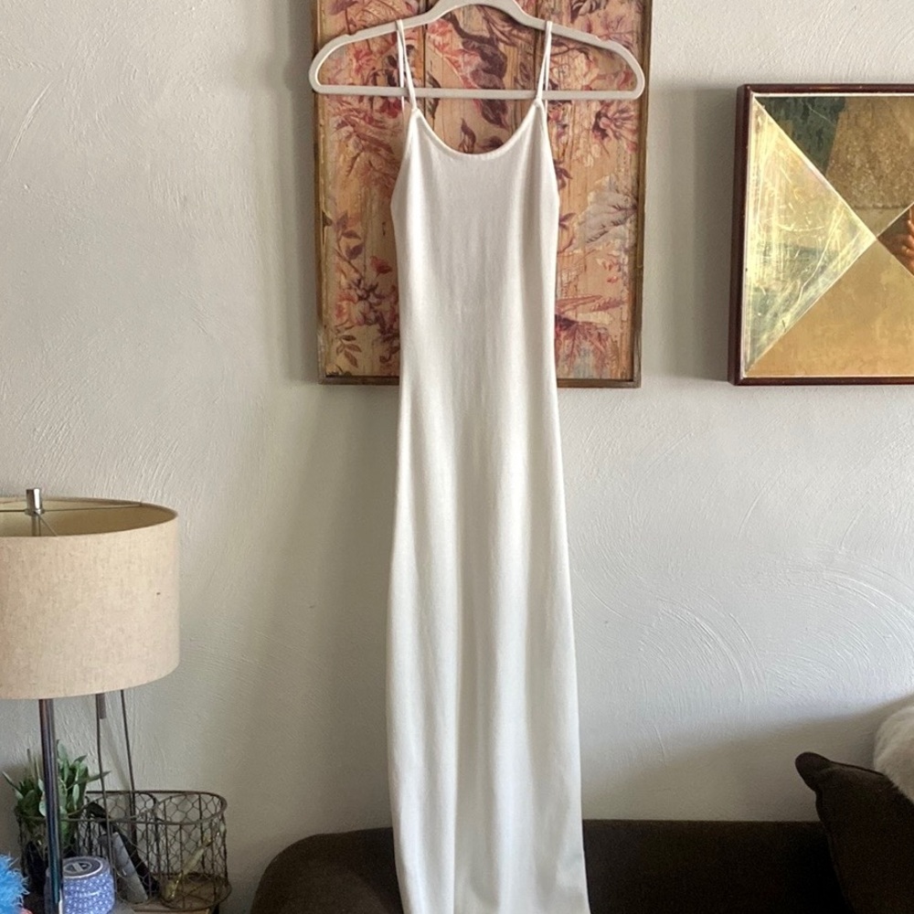 REVOLVE SNDYS WHITE MAXI DRESS SLIT BODYCON KNIT XS - Picture 4 of 15